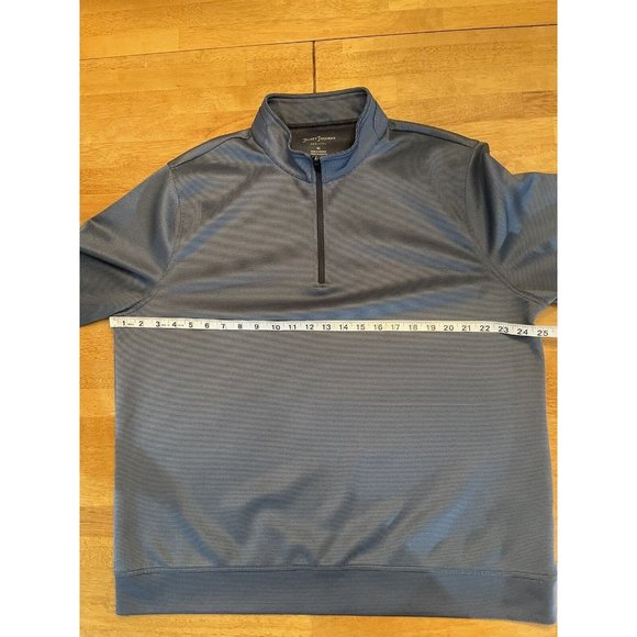 Hickey Freeman Quarter 1/4 Zip Pullover Men XL Blue Striped Stretch Performance - Picture 7 of 7